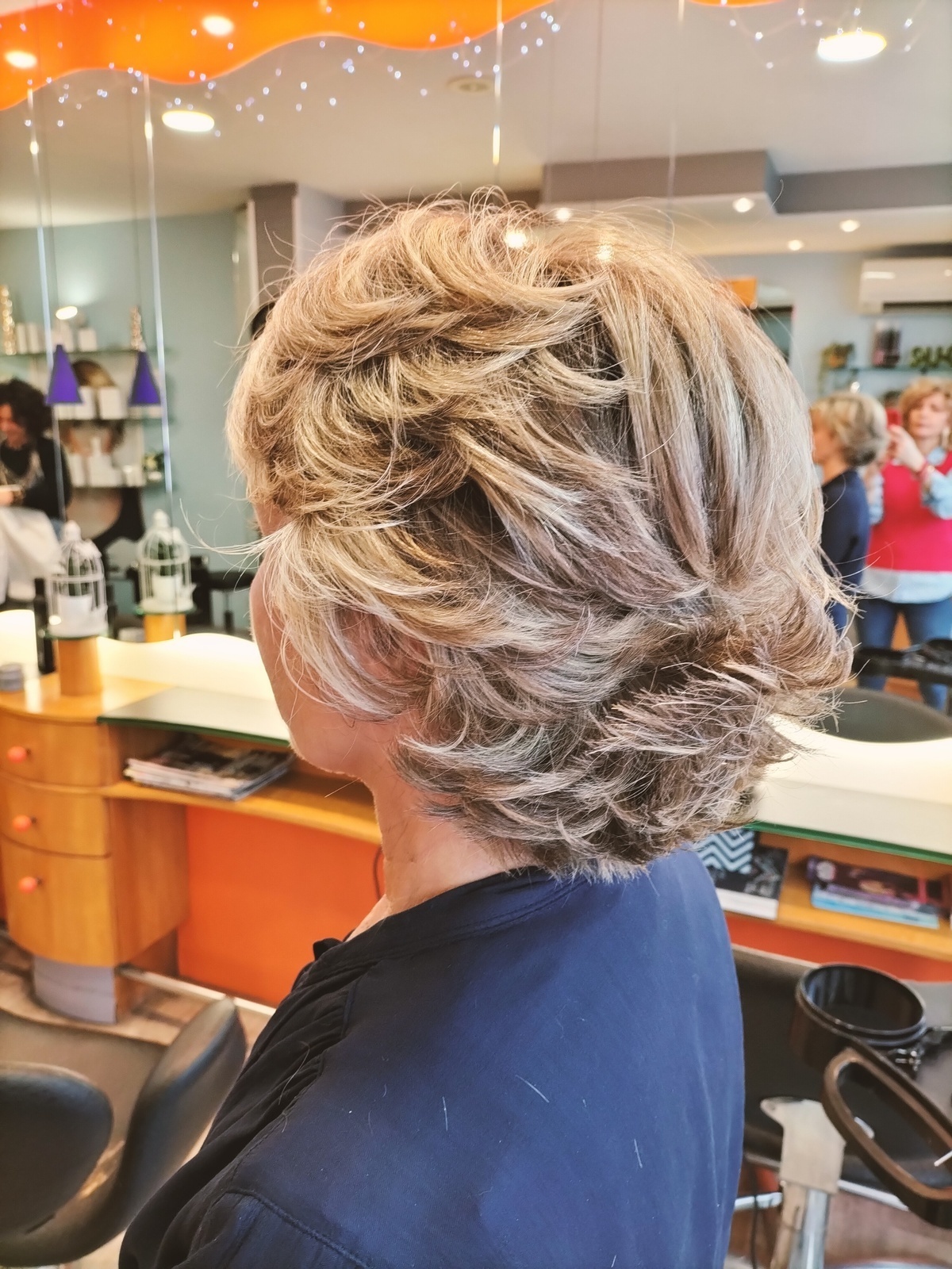 Rattrapage ambré blond clair & carré effilé