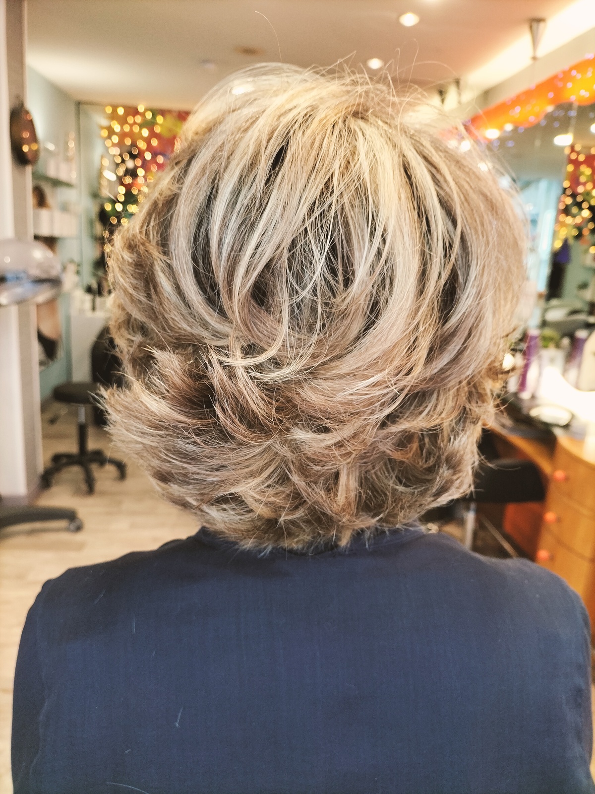 Rattrapage ambré blond clair & carré effilé