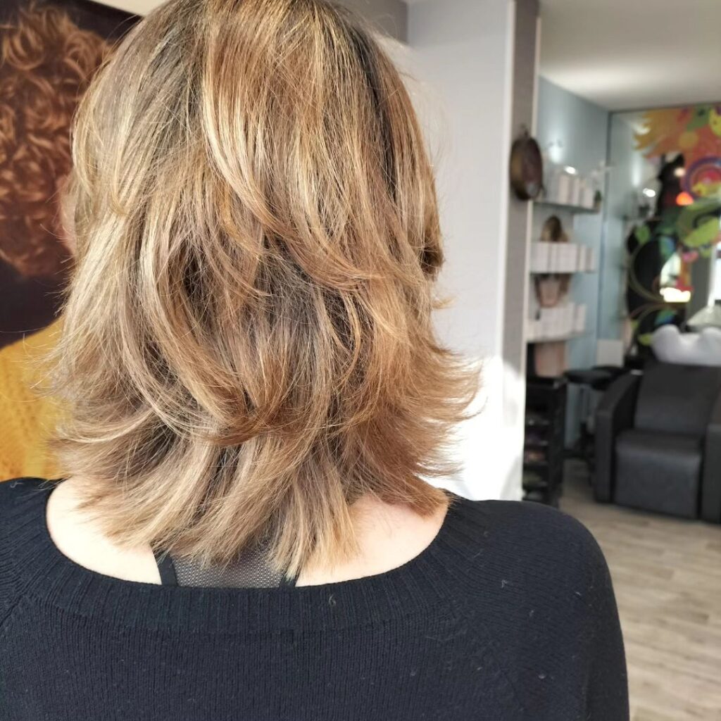 Balayage ombré cuivré Doré
